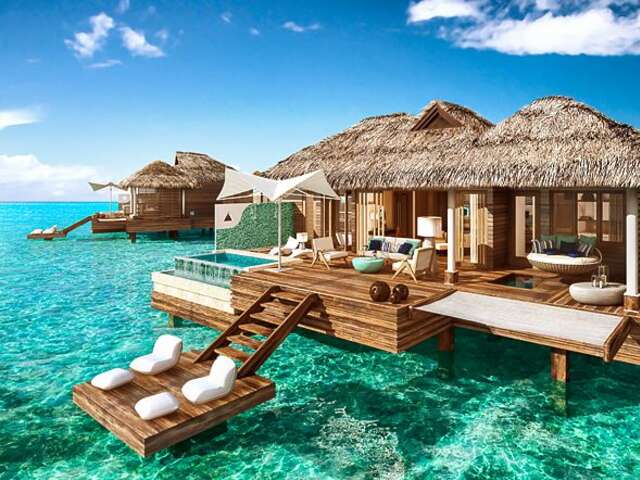 The first over-the-water bungalows in the Caribbean!